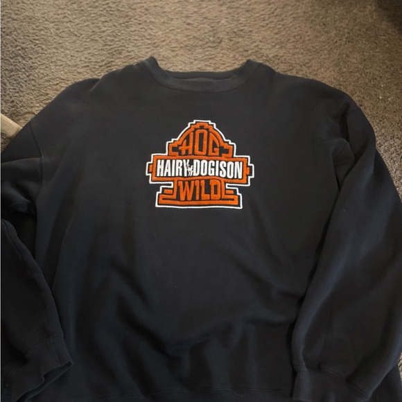 Big Dogs Black and Orange Crewneck Sweater - Picture 1 of 2